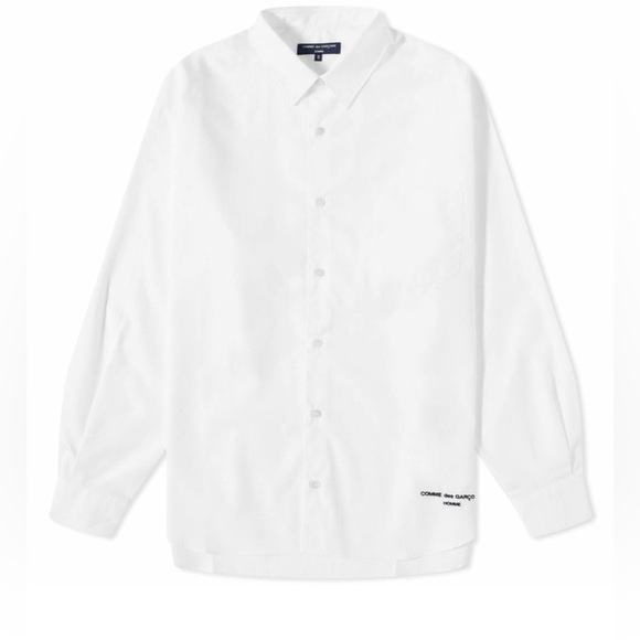 Comme Des Garçons Homme Men's Emroidered Logo Shirt in White